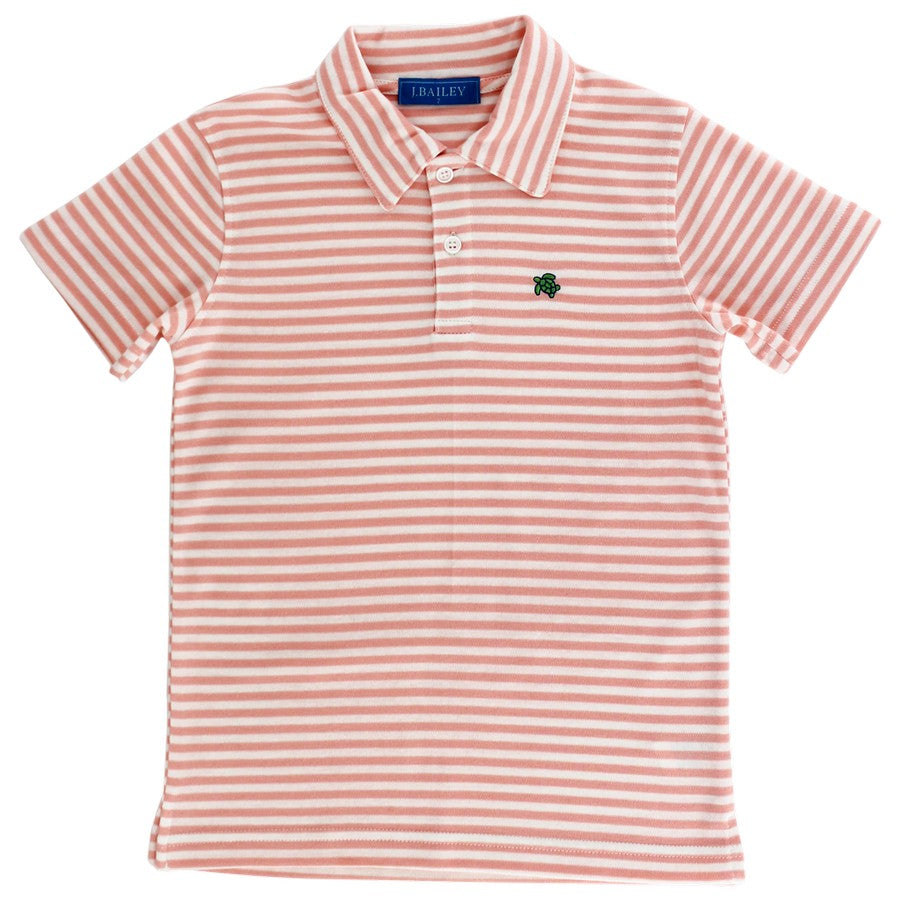 Polo in Tangerine Stripes