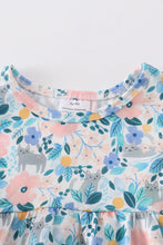 Load image into Gallery viewer, Kitten Floral Print Bow Bubble
