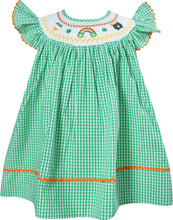Load image into Gallery viewer, St Patricks Paddy Green Smocked Dress
