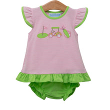 Load image into Gallery viewer, Golf Trio Applique Ruffle Bloomer Set
