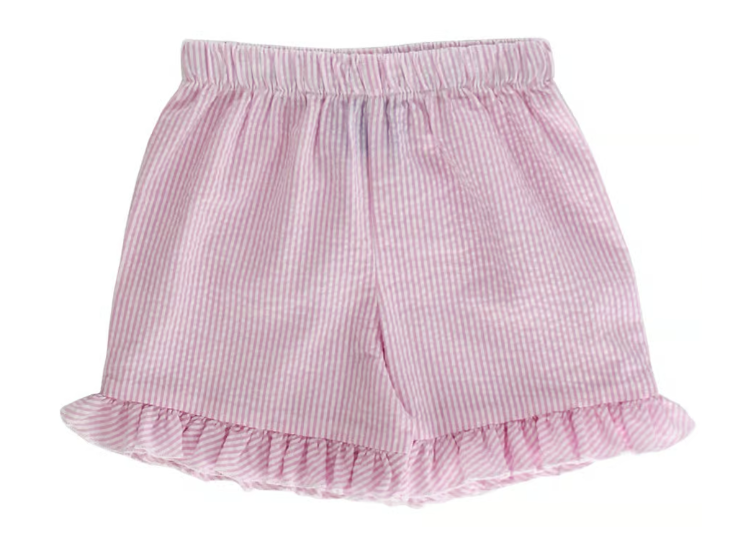 Pink Seersucker Stripe Shorts