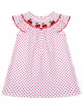 Load image into Gallery viewer, Cherry On Top Bitty Dot Bishop Dress
