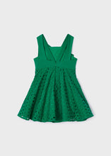 Load image into Gallery viewer, Emerald Eyelet Cotton Dress Girl
