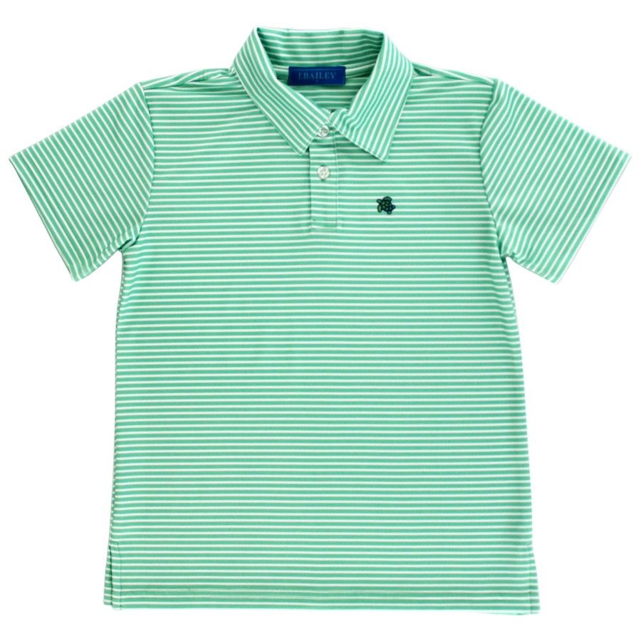 Performance Polo in Green Stripes