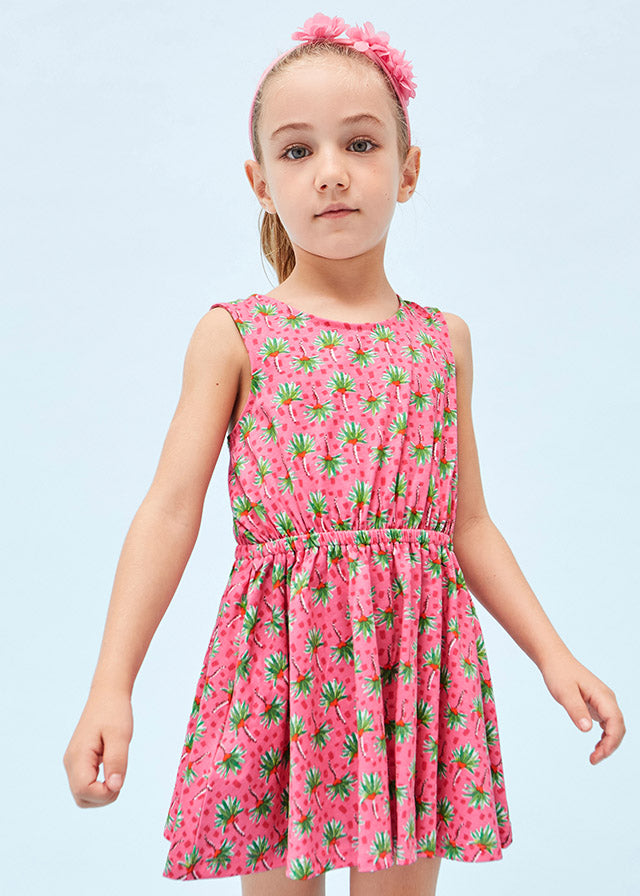 Palm Beach Printed Sustainable Cotton Dress Girl