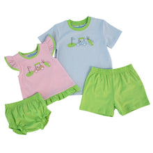 Load image into Gallery viewer, Golf Trio Applique Ruffle Bloomer Set
