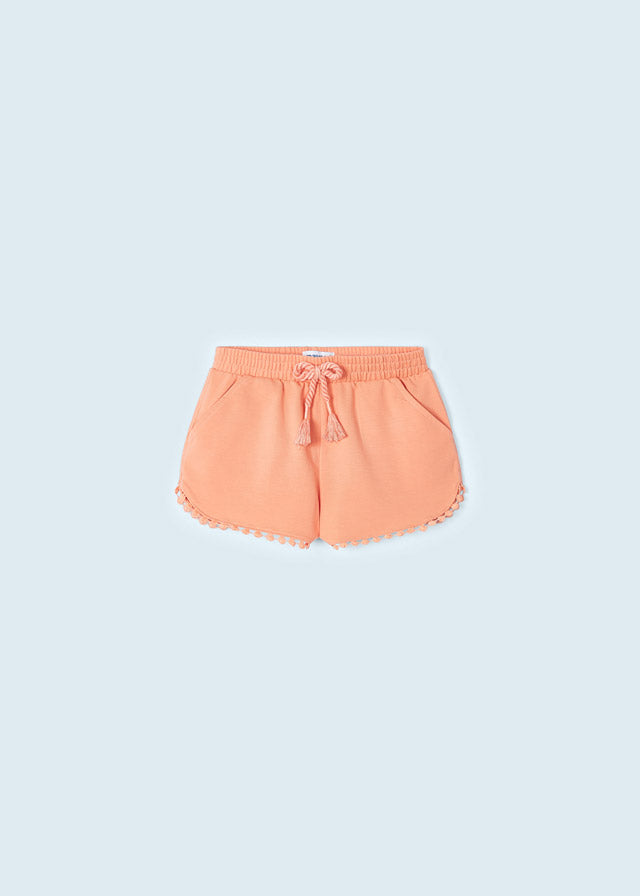 Chenille Sustainable Cotton Shorts Girl- Peach