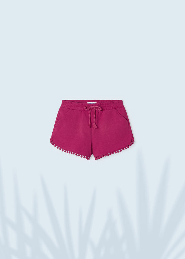 Chenille Sustainable Cotton Shorts Girl- Hibiscus