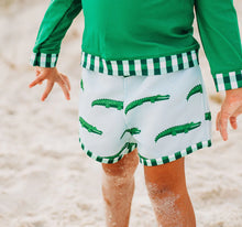 Load image into Gallery viewer, Swim Shorts - Blue Alligator
